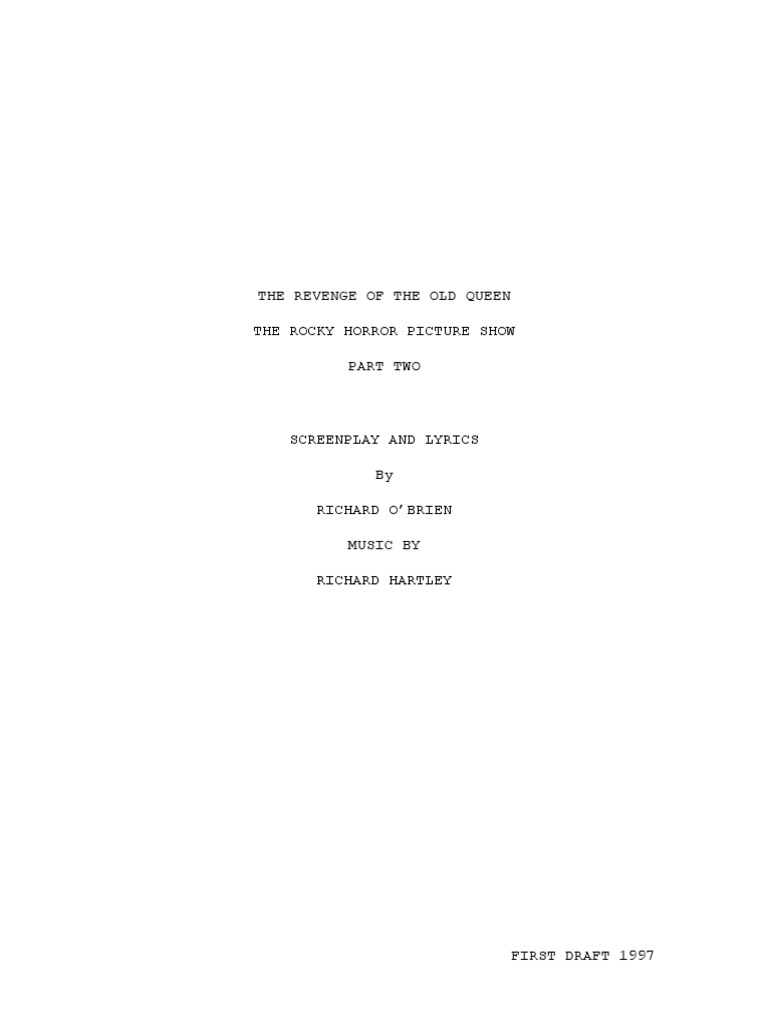 Revenge of The Old Queen Script - RHPS Sequal | PDF