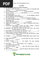 A. Use The Correct Form of Verbs in Brackets.: Tenses