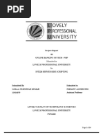 Project Report On Online Banking System - PHP Lovely Professional University Int220 Server Side Scripting