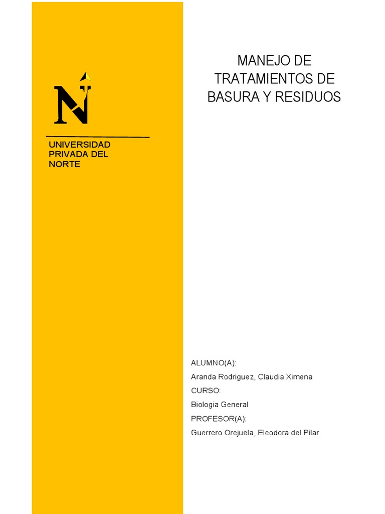Proyecto de Biologia La Basura y Residuos - Claudia Aranda | PDF ...