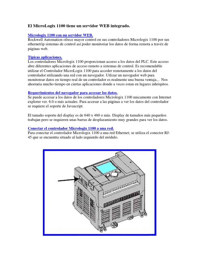 Manual en Español Micrologix 1100 | PDF | Protocolos de internet ...