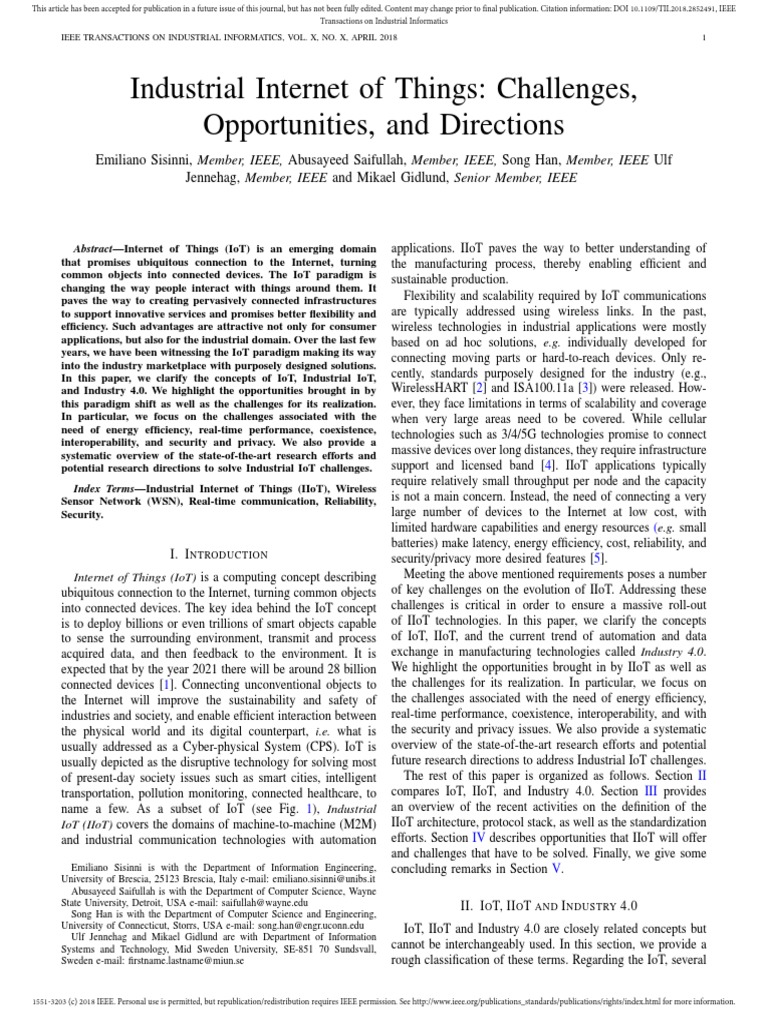 Industrial IoT: Challenges & Opportunities | PDF | Internet Of Things ...