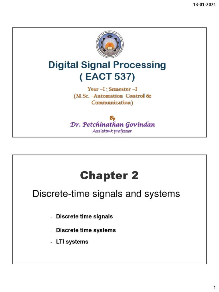 Chapter 2 2 Handouts | PDF | Discrete Time And Continuous Time ...