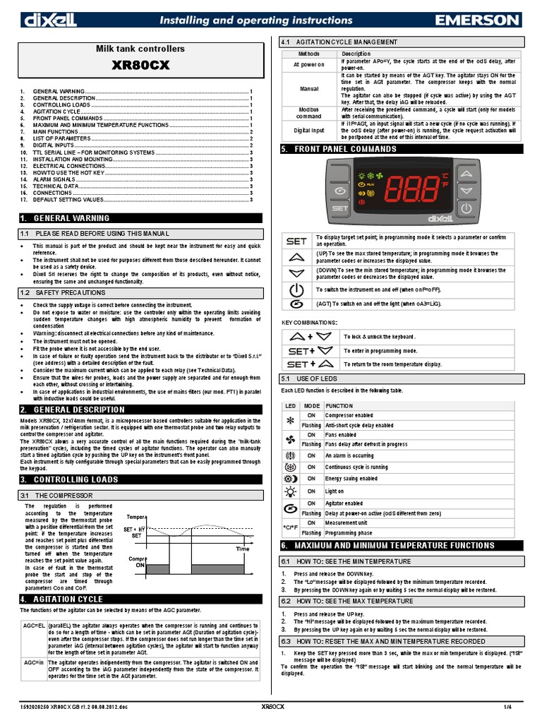 Compteur 125 Xtx Contrôleur De Température Dixell MILK XR80CX-5N0C1 - Pour Régulation Laitière - Neuf Contrôleur Dixell MILK XR80CX-5N0C1 - Foto 2