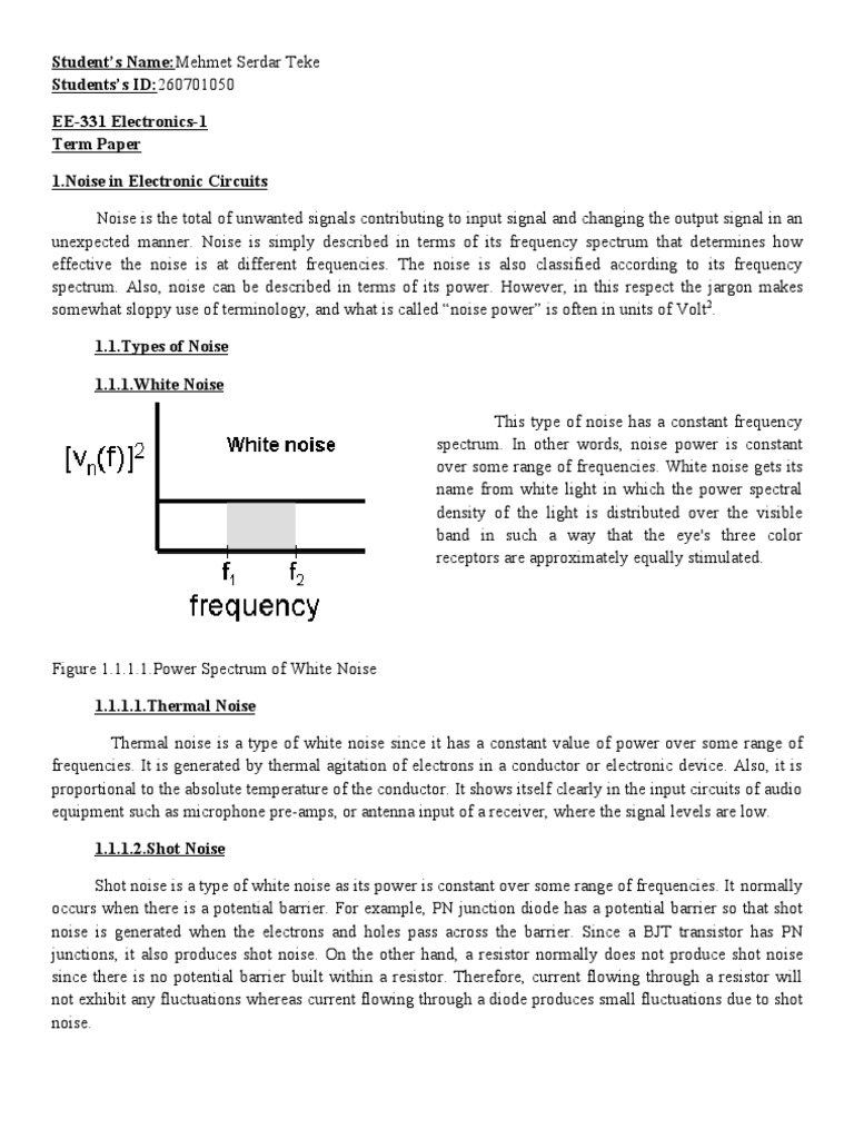 Noise and Distortion in Electronic Circuits | PDF | Distortion | Amplifier