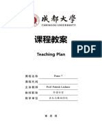 Piano Bachelor 7 - Teaching Plan