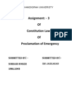 Chandigarh University Assignment Analyzes Proclamation of Emergency Under Indian Constitution