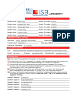 Group Assignment Cover Sheet: Student Details