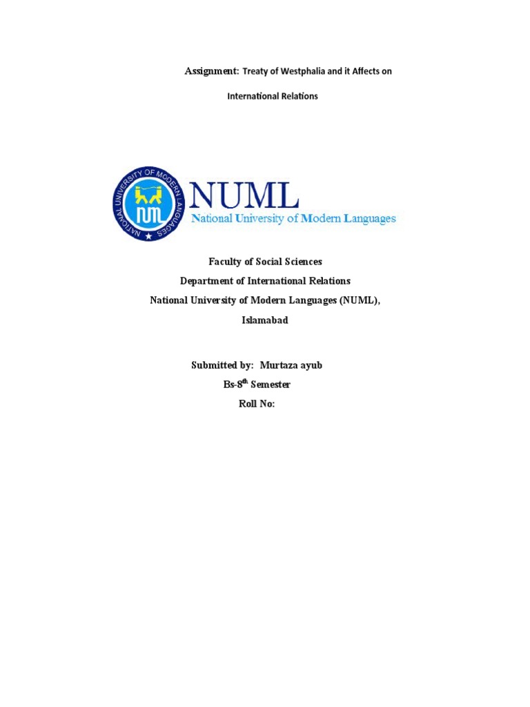 Treaty of westphalia and its affects on international relationa pdf