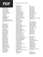 New College Names Proposed
