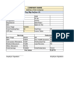 Simple Salary Slip Format in Excel With Formulas 1