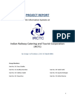 Project Report: Indian Railway Catering and Tourist Corporation