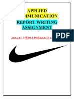 Applied Communication Report Writing Assignment: Social Media Presence of Nike