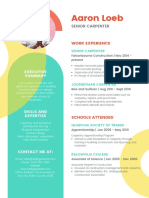 Colorful Modern Geometric Construction Resume