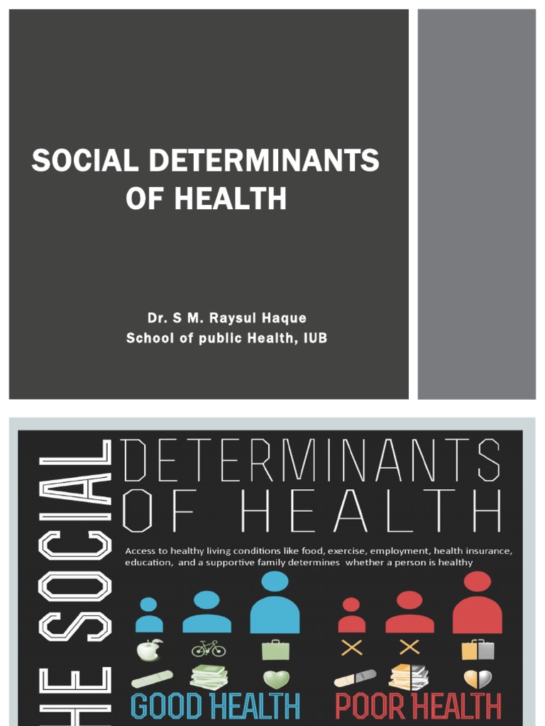 Social Determinants of Health Explained | PDF | Sanitation | Water ...