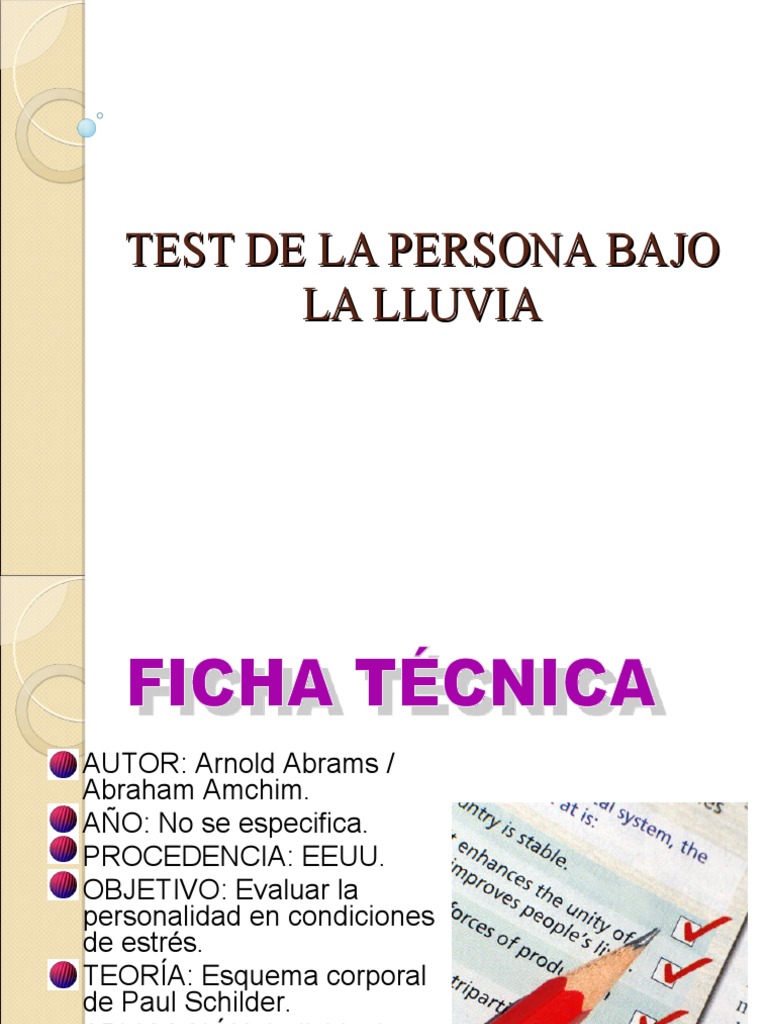 Test de La Persona Bajo La Lluvia | PDF | Ansiedad | Estrés (biología)