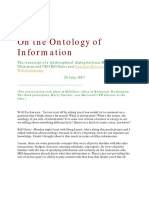 On The Ontology of Information