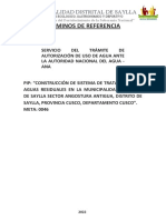 TDR - Servicio de Trámite de Autorización Del Uso de Agua Ante El Ana - Ptar Angostura