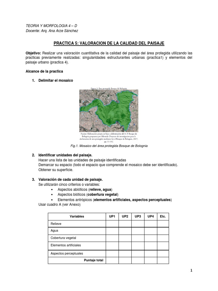 Practica 5. Valoracion de La Calidad Del Paisaje PDF Paisaje