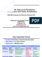 Lecture 20: Data Level Parallelism - Introduction and Vector Architecture