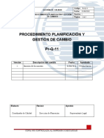 Procedimiento Planificacion y Gestion de Cambios