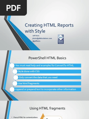 Creating HTML Reports With Style