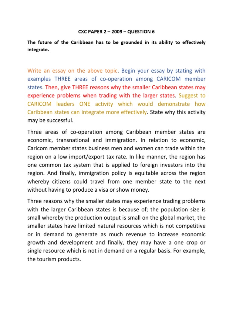 Social Studies CXC Past Paper 2 2009 PDF