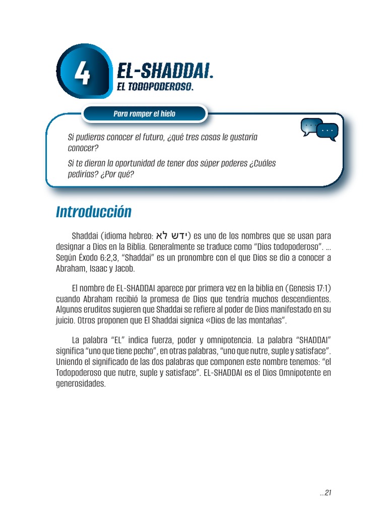 4 El-Shaddai | PDF | Creencia religiosa y doctrina | Dios