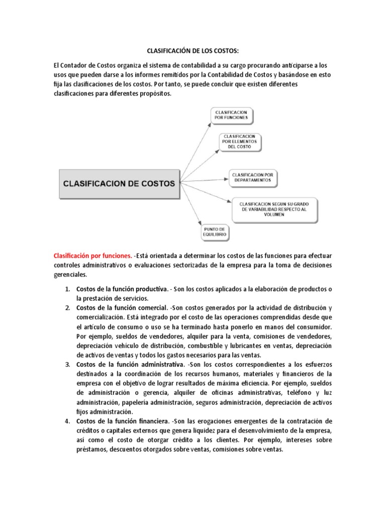 Clasificación de Costos en Contabilidad | PDF | Costo | Contabilidad