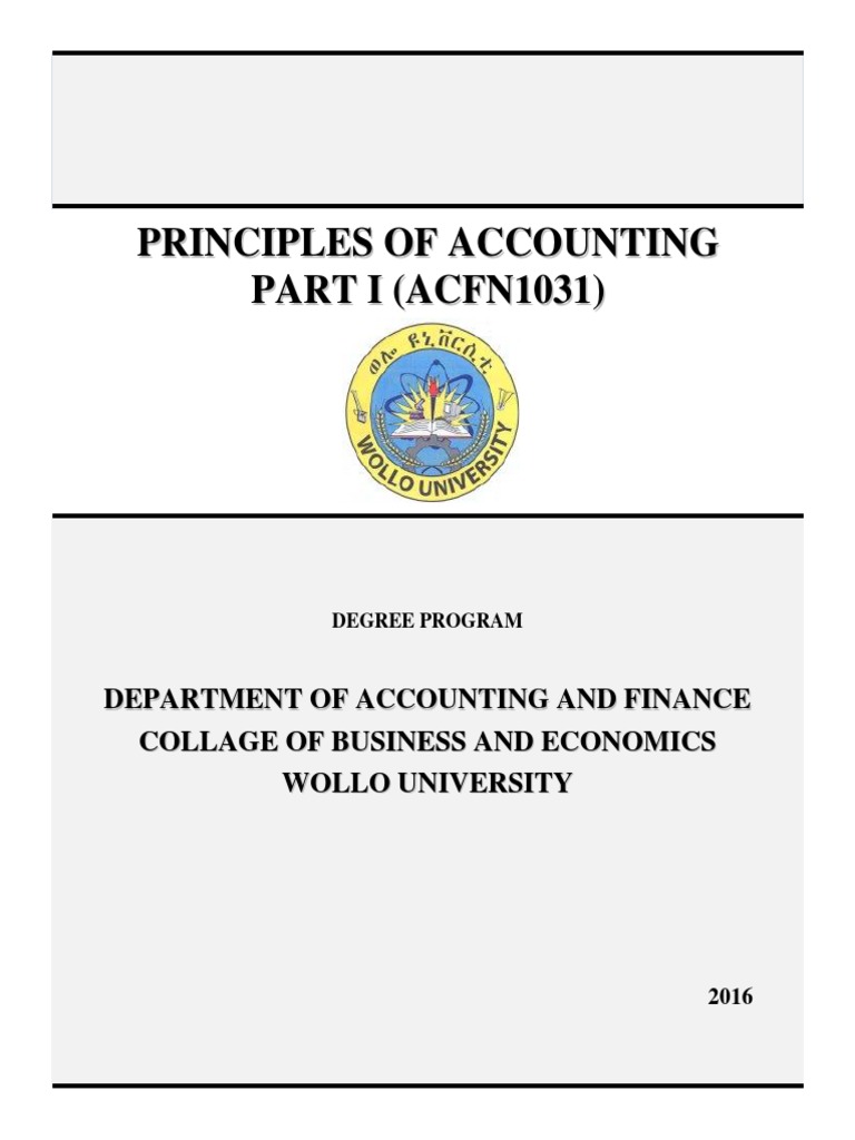 Lecturenote - 56771816module Principles of Accounting Part I | PDF ...
