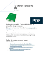 Guía Básica de Ms Project 2016 Para La Dirección de Proyectos