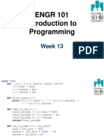ENGR 101 Introduction To Programming: Week 13