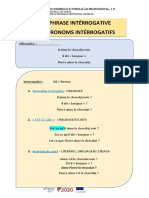 LA PHRASE INTERROGATIVE - LES PRONOMS INTERROGATIFS - Solutions 2