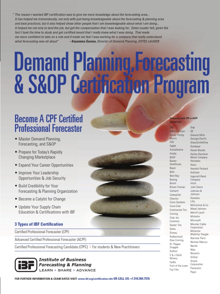 # (Article) Demand Planning Forecasting S OP Certification Program # (Article) Demand Planning Forecasting S OP Certification Program