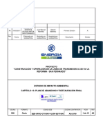 Plan de abandono de línea eléctrica 230 kV