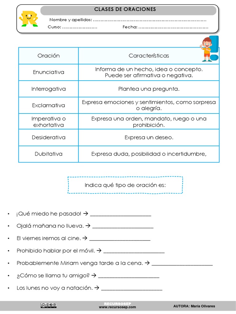 Clases de Oraciones | PDF