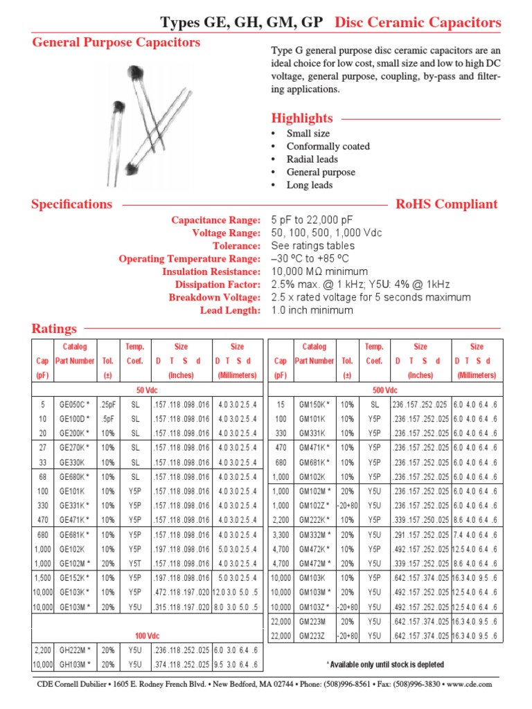 General Purpose Capacitors PDF Capacitor Manufactured Goods