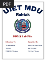 DBMS Sample Practical File