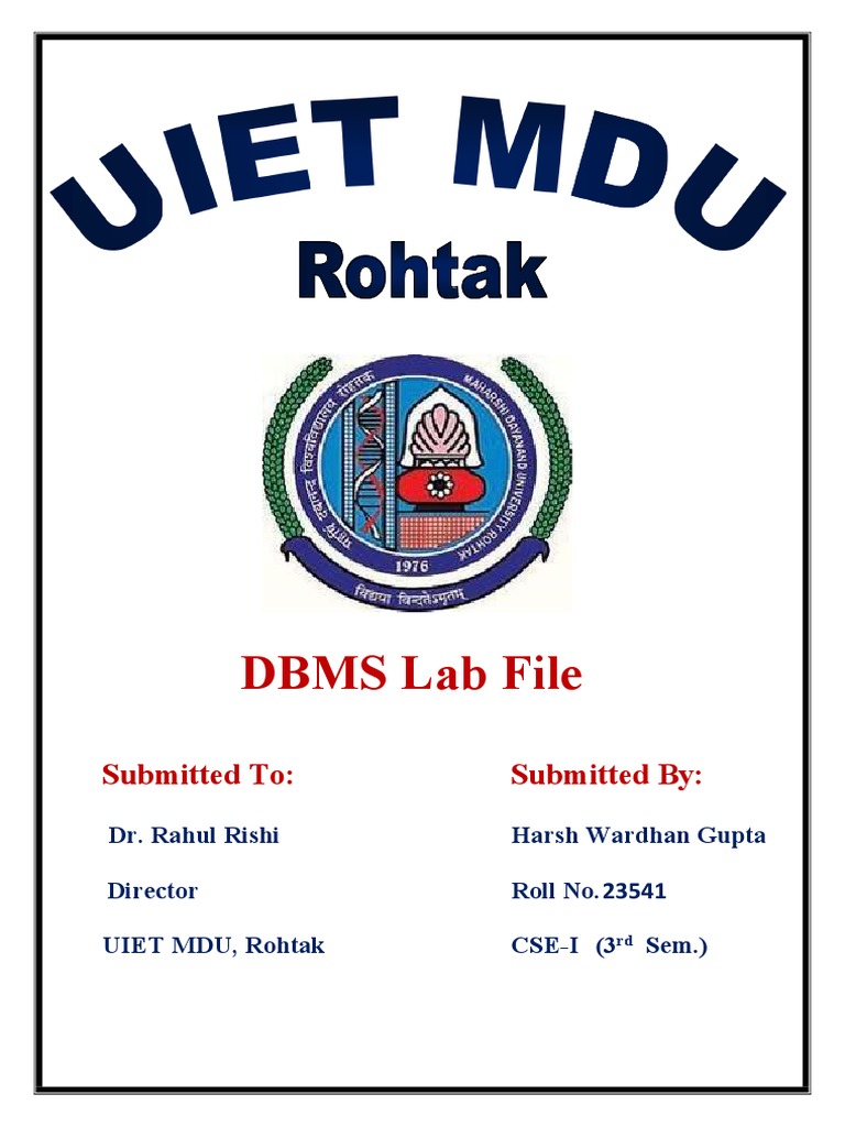 DBMS Sample Practical File | Download Free PDF | Computing ...