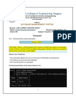 Governmentcol L Egeofengi Neer I NG, Nagpur: Databasemanagementsystem