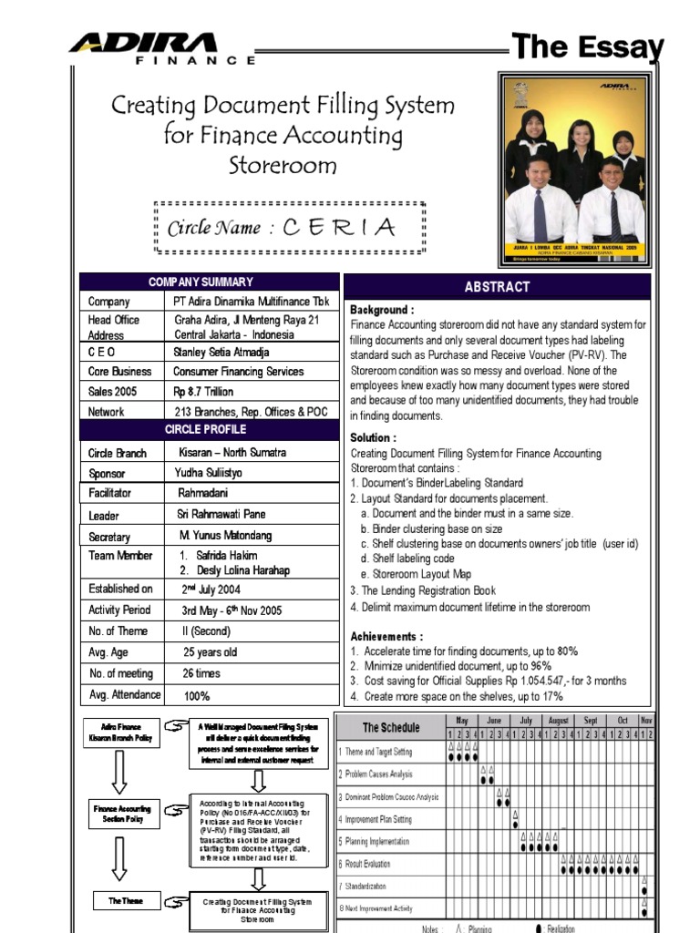 Document Filing System Improvement | PDF | Accounting | Service Industries