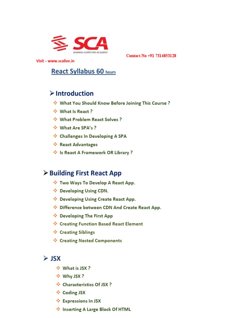 React Syllabus PDF | PDF | Product Development | Software Engineering