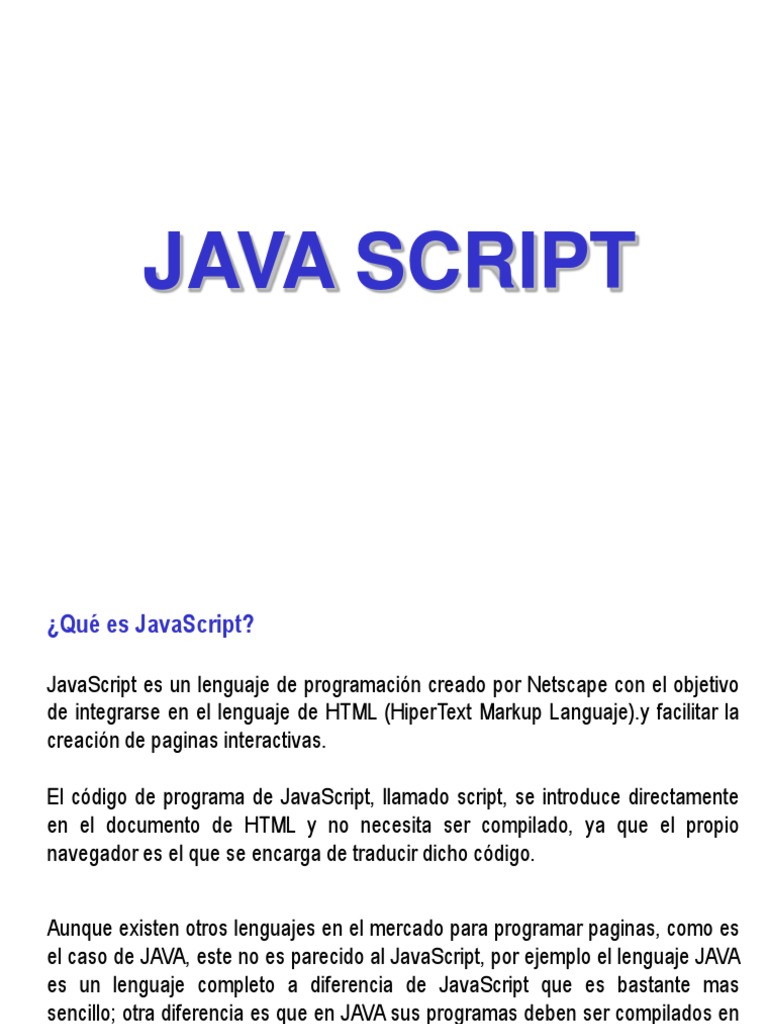 Java Script | Script Java | HTML