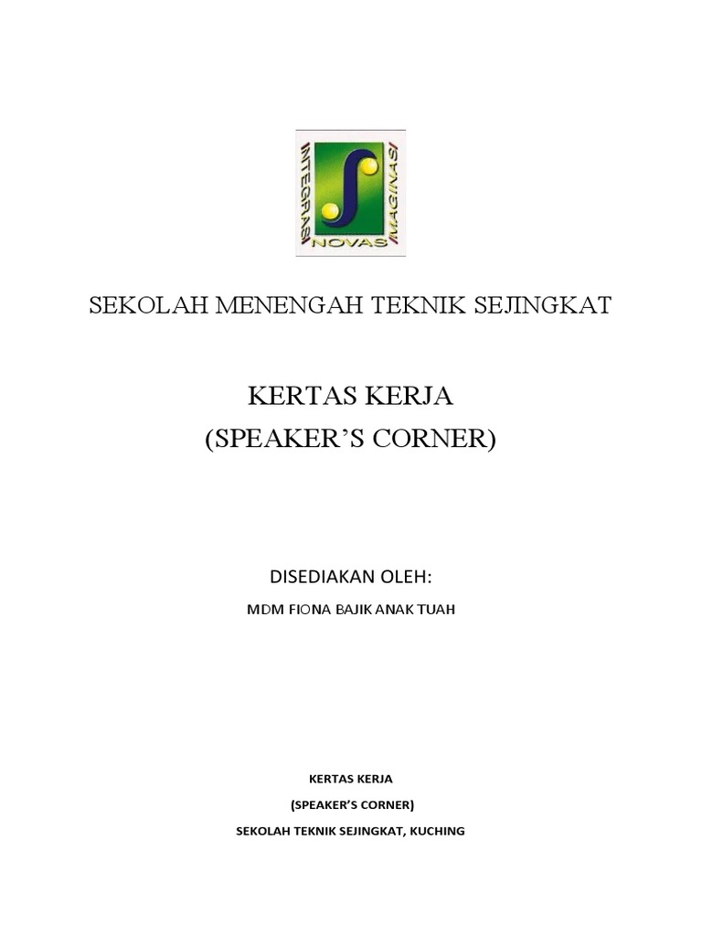 Kertas Kerja Sudut Pidato Speaker's Corner PDF