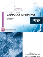 Session 3. GAD Policy Imperatives