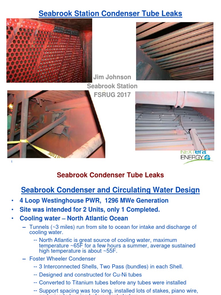 Seabrook Station Condenser Tube Leaks PDF Vacuum Tube Leak