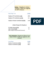 PF ESI Calcualation Excel Format