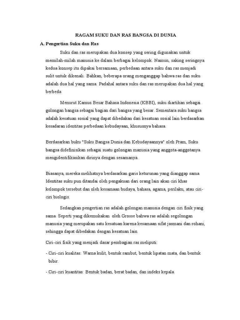 Ragam Suku dan Ras di Dunia | PDF | Sejarah