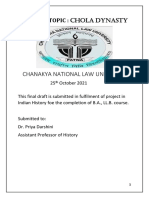 Chanakya National Law University: Project Topic: Chola Dynasty