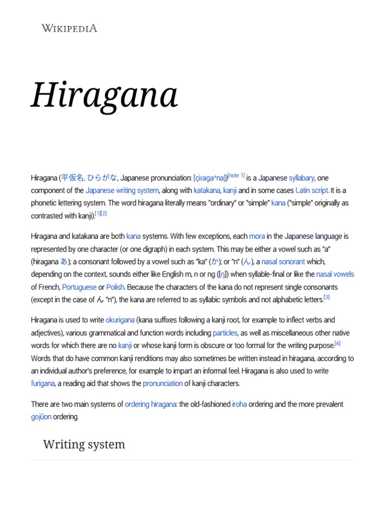 HIRAGANA WIKIP DIA intelligence overview